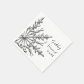 Imitate Silver Snowflakes Winterhochzeit Serviette (Ecke)