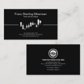 Imitate Silver Stock Exchange Graph Financial Advi Visitenkarte (Vorne/Hinten)