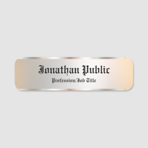 Imitate Silver Template Calligraphy Text Elegant Namensschild