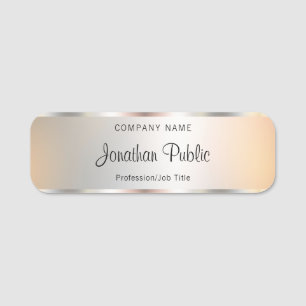Imitate Silver Text Your logo Hier Kalligraphie Namensschild