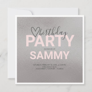 Imitate Silver und Rosa Geburtstagsparty