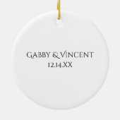 Imitate Silver und White Winter Snowflake Verlobun Keramikornament (Hinten)