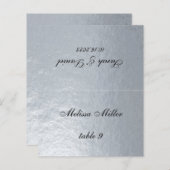 Imitate Silver Wedding Platzkarte (Vorne/Hinten)