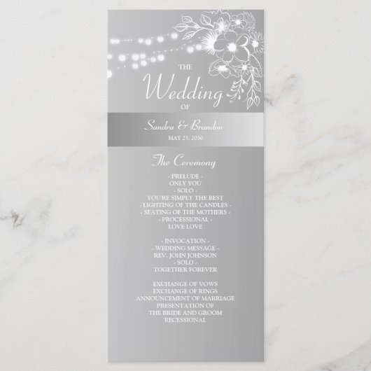 Imitate Silver Wedding Programm (Vorderseite)