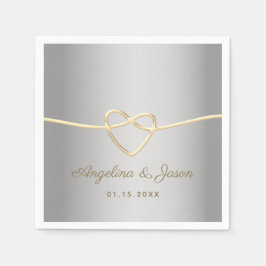 Imitate Silver Wedding Serviette