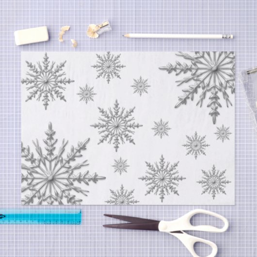 Imitate Silver Winter Schneeflocken Seidenpapier (Handwerk)