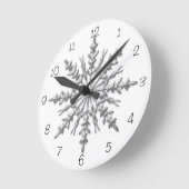 Imitate Silver Winter Snowflake Runde Wanduhr (Winkel)