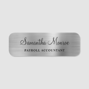 Imitate Silvery Gray Foil Namensschild