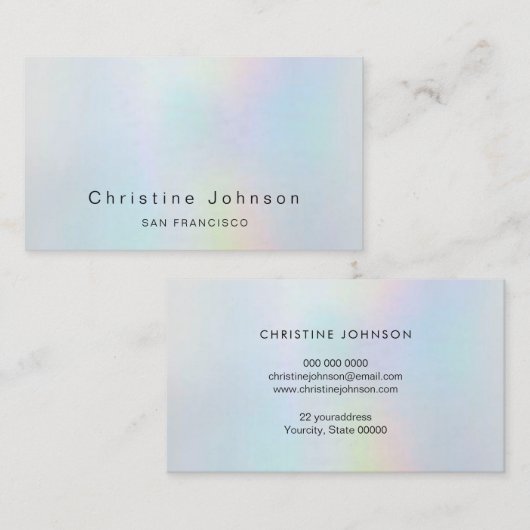Imitate simuliert irisierende Pastellfarben Visitenkarte (Vorne/Hinten)