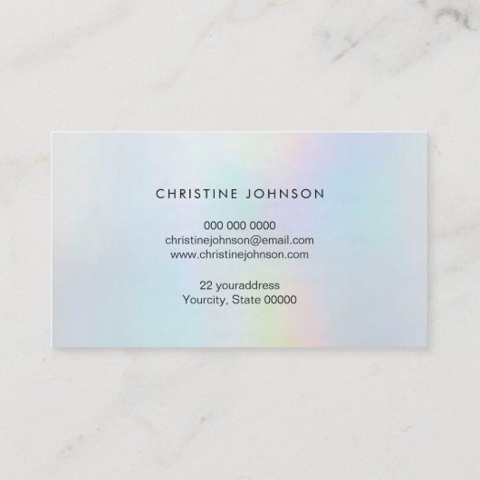 Imitate simuliert irisierende Pastellfarben Visitenkarte (Rückseite)