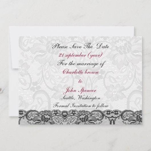 Imitate sind rosa, farbig, Save the Date schwarz (Rückseite)