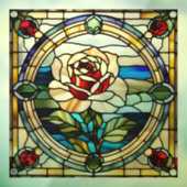 Imitate Single aus festem Glas Rosa Rose Fensteraufkleber (Blatt 3)