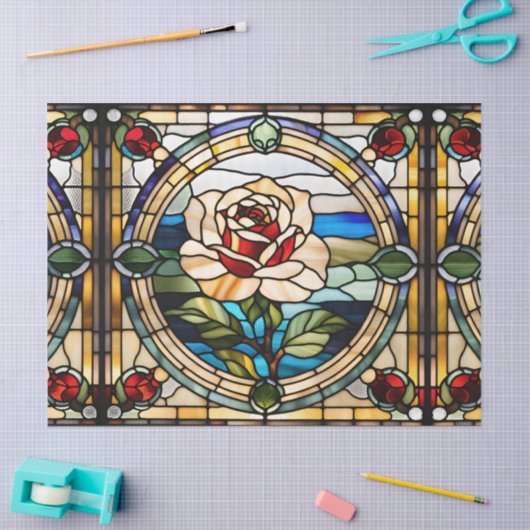 Imitate Single-Rose aus festem Glas Seidenpapier (Basteln)