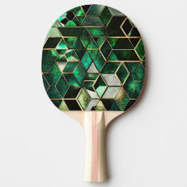 Imitate Smaragd, grün und goldfarbig, geometrisch Tischtennis Schläger