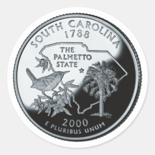 Imitate South Carolina Staat Quarter Runder Aufkleber