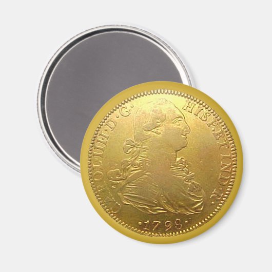 Imitate Spanisches Gold Doubloon Heads Magnet (Vorderseite/Rückseite)