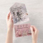 Imitate Sparkle Shimmer Pink Silber Weihnachtsgesc All In One Einladung (Abreißen)