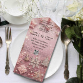 Imitate Sparkle Shimmer Pink Silver Christmas QR C All In One Einladung