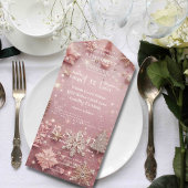 Imitate Sparkle Shimmer Pink Silver Winter Weihnac All In One Einladung