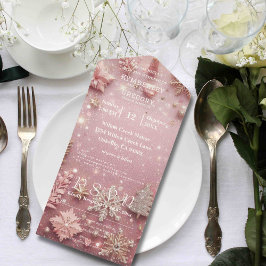 Imitate Sparkle Shimmer Pink Silver Winter Weihnac All In One Einladung