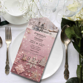 Imitate Sparkle Shimmer Pink Silver Winter Weihnac All In One Einladung