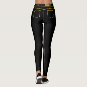 Imitate Spaß Stilvolle schwarze Jeans Leggings
