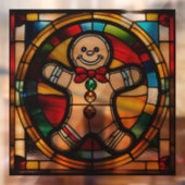 Imitate Stainglas Gingerbread Mann Grosses Fensteraufkleber (Blatt 2)