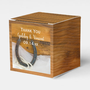 Imitate Stall Holz Hufeisen und Perlen Rustikale H Geschenkschachtel