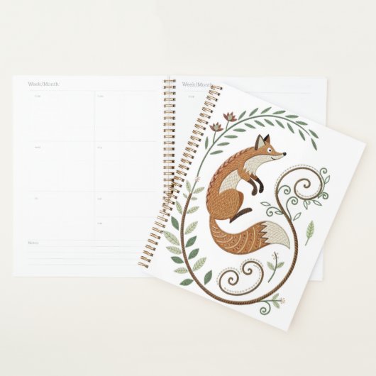 Imitate Stickerei Fox - Spiral Bound Journal Planer (Anzeige)