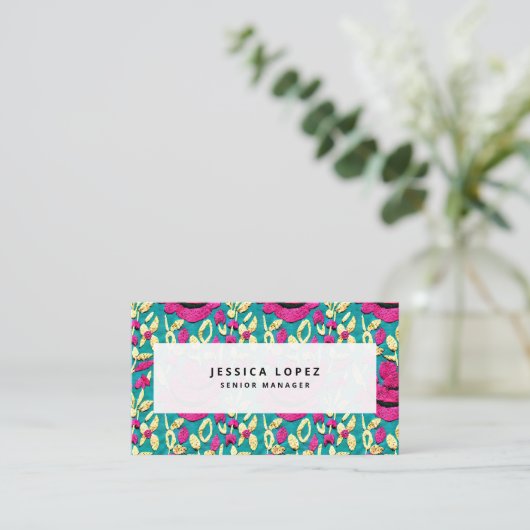 Imitate Stickereien Blumenmuster Beruflich Visitenkarte (Stehend Vorderseite)