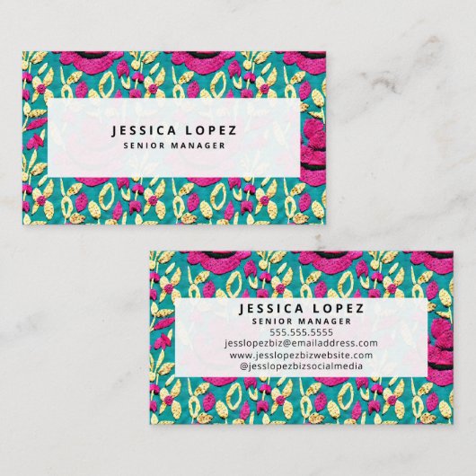 Imitate Stickereien Blumenmuster Beruflich Visitenkarte (Vorne/Hinten)