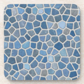 Imitate Stone Mosaik, Blau, Schiefer, Grau Getränkeuntersetzer (Vorderseite)
