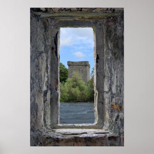 Imitate Stone Window Rahmen a Scottish Castle Poster (Vorne)
