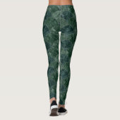 Imitate Stones Green Scales Mermaid Muster Leggings (Rückseite)