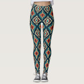 Imitate Strick Aztekenkachelmuster Leggings (Vorderseite)