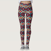 Imitate Strick Aztekenkachelmuster Leggings (Vorderseite)