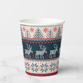 Imitate Strick Holiday Pattern Nordic Themenwelt W Pappbecher (Rückseite)