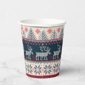 Imitate Strick Holiday Pattern Nordic Themenwelt W Pappbecher (Rechts)