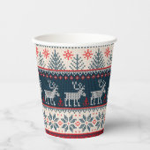 Imitate Strick Holiday Pattern Nordic Themenwelt W Pappbecher (Vorderseite)