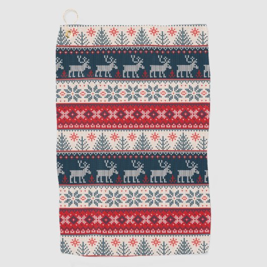 Imitate Strick Muster Nordic Theme Golfhandtuch (Vorderseite)