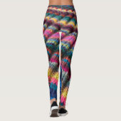 Imitate Sweater Leggings-mehrfarbige diagonale Str Leggings (Rückseite)