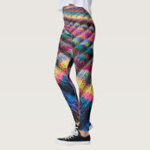 Imitate Sweater Leggings-mehrfarbige diagonale Str Leggings (Links)
