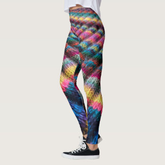 Imitate Sweater Leggings-mehrfarbige diagonale Str Leggings