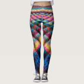 Imitate Sweater Leggings-mehrfarbige diagonale Str Leggings (Vorderseite)