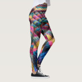 Imitate Sweater Leggings-mehrfarbige diagonale Str Leggings (Rechts)