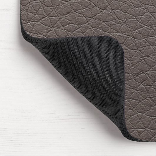 Imitate Taupe Leather Custom Mit Monogramm Initial Mousepad (Ecke)