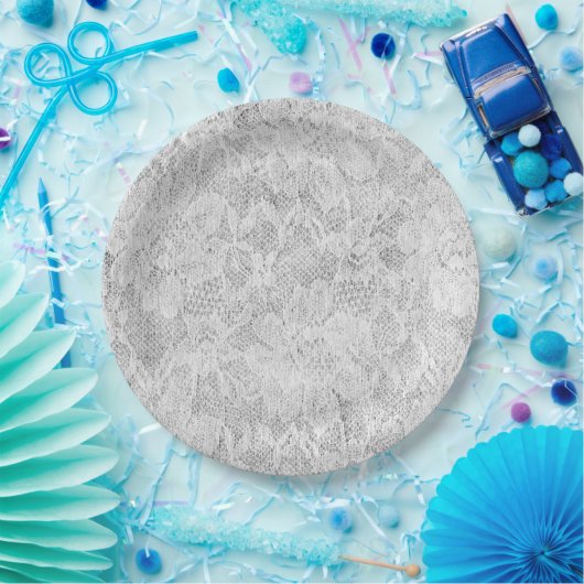 Imitate Teller aus antiken, weißen Spitzen (Party)