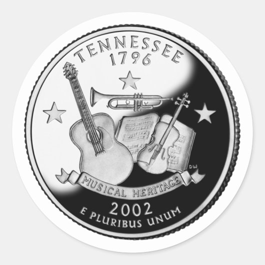 Imitate Tennessee Staat Quarter Runder Aufkleber (Vorderseite)