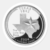 Imitate Texas Staat Quarter Runder Aufkleber (Vorderseite)