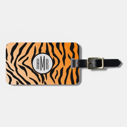 Imitate Tiger Print Monogram Gepäckanhänger (Vorderseite horizontal)